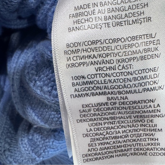 Polo Ralph Lauren UNISEX Kids Cable Knit Pullover Sweater Light Blue M 8-10 - Picture 8 of 8